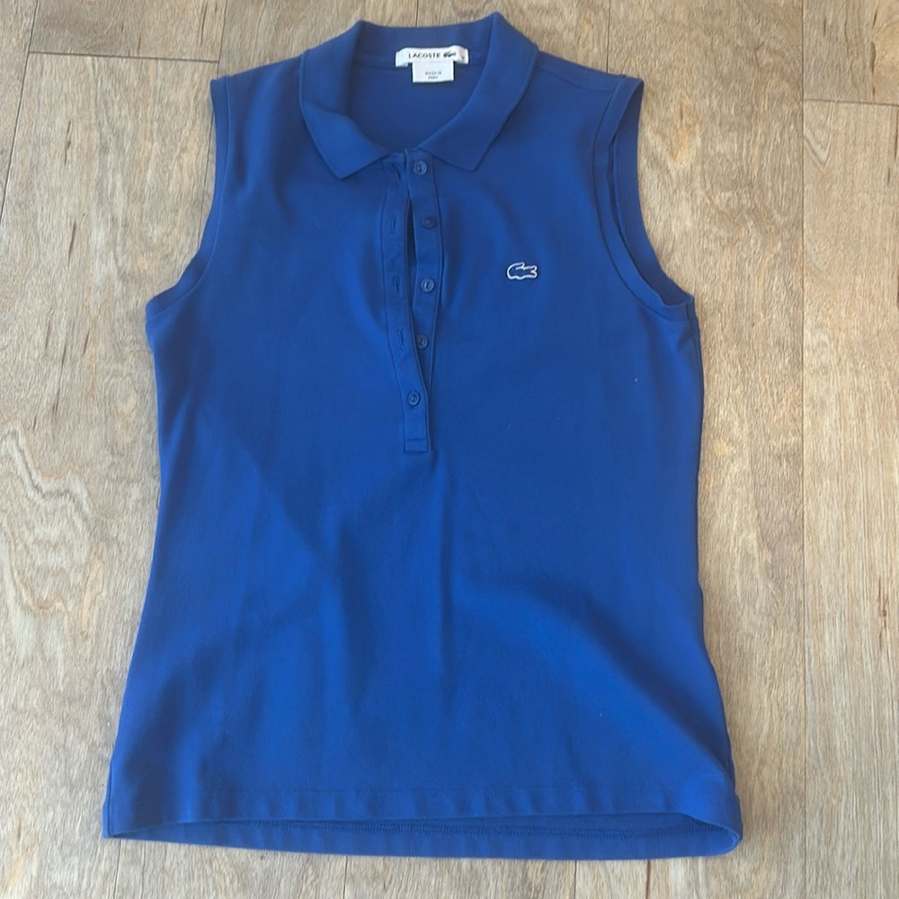 Golf tennis Lacoste royal blue collared tank top size 38 or medium